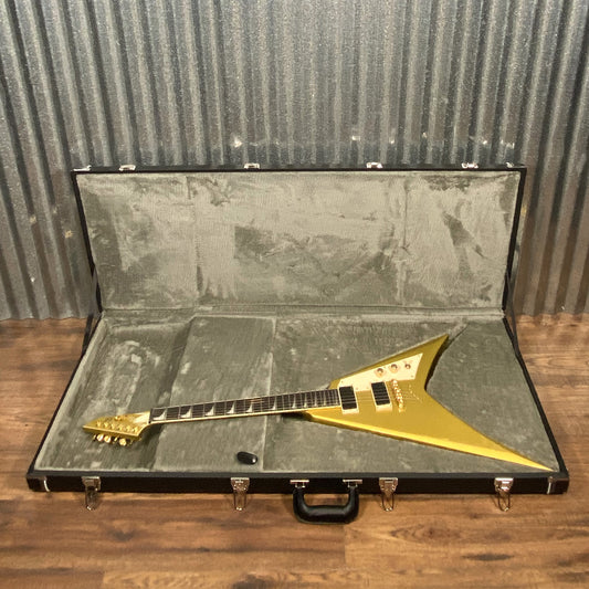 ESP LTD KH-V Kirk Hammett V Gold Sparkle EMG Guitar & Case #0460 Used