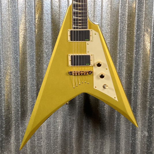 ESP LTD KH-V Kirk Hammett V Gold Sparkle EMG Guitar & Case #0460 Used