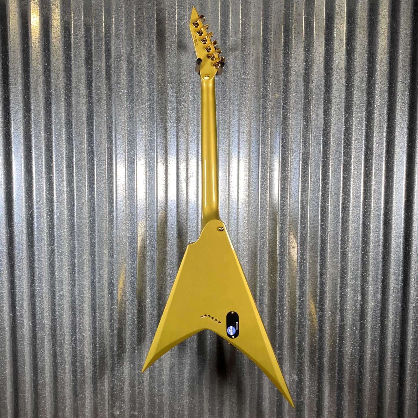 ESP LTD KH-V Kirk Hammett V Gold Sparkle EMG Guitar & Case #0460 Used