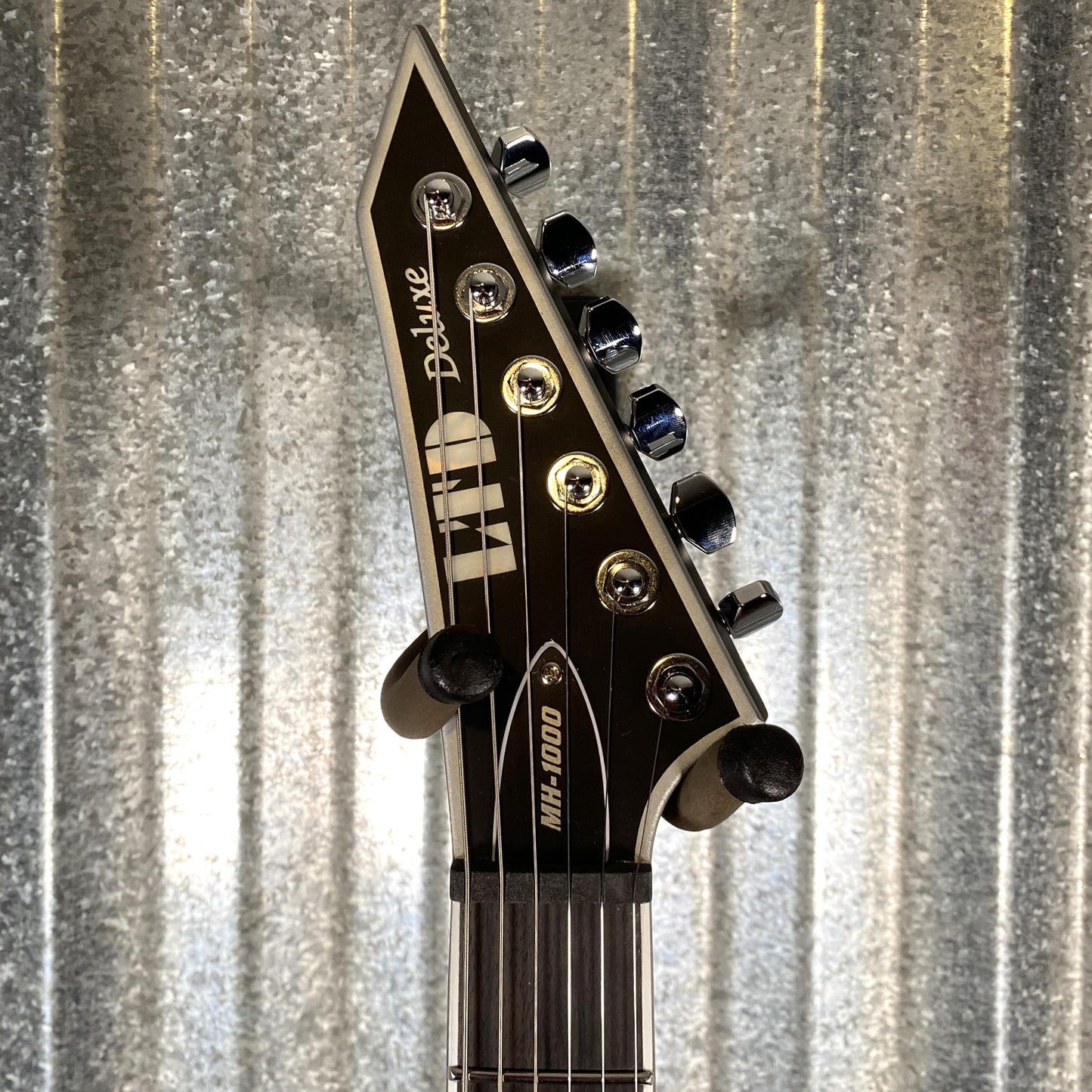 ESP LTD MH-1000NT Neck Thru Bold Binding Black Satin Guitar LMH1000NTBBBLKS #1040 Used