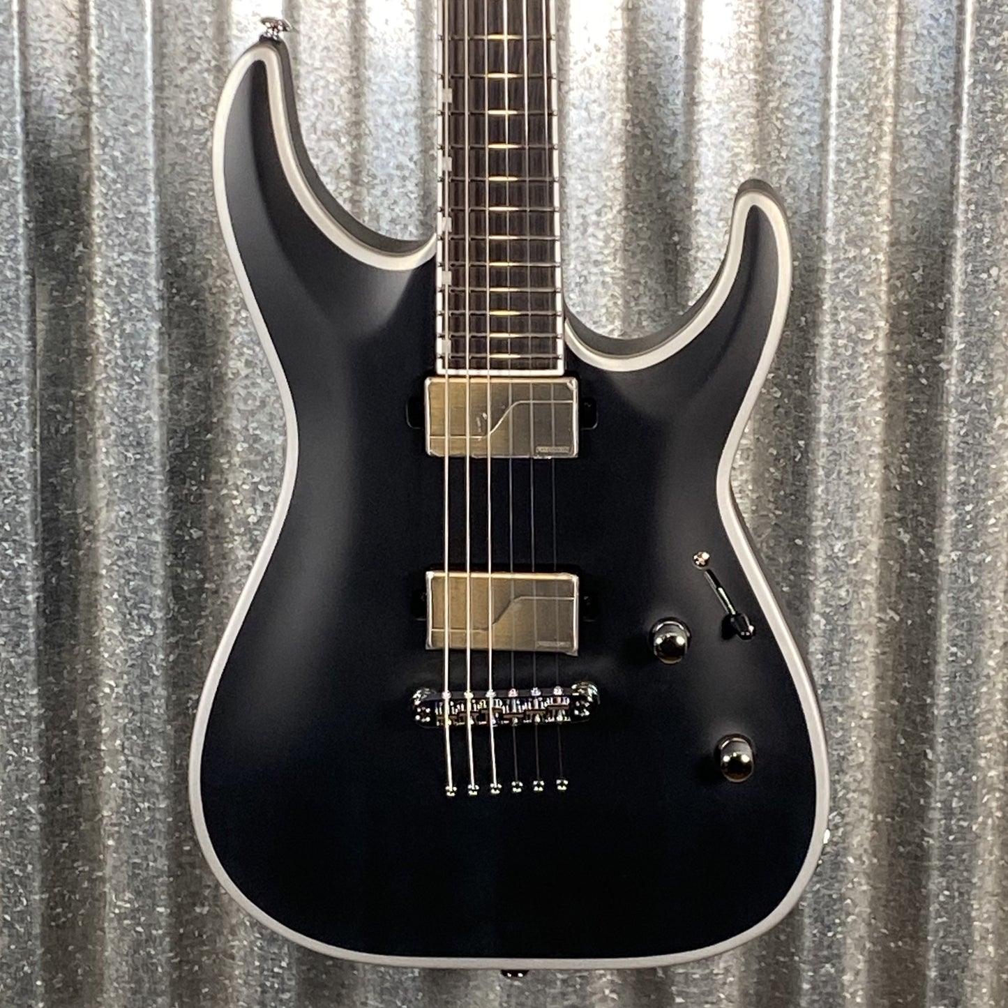 ESP LTD MH-1000NT Neck Thru Bold Binding Black Satin Guitar LMH1000NTBBBLKS #1040 Used