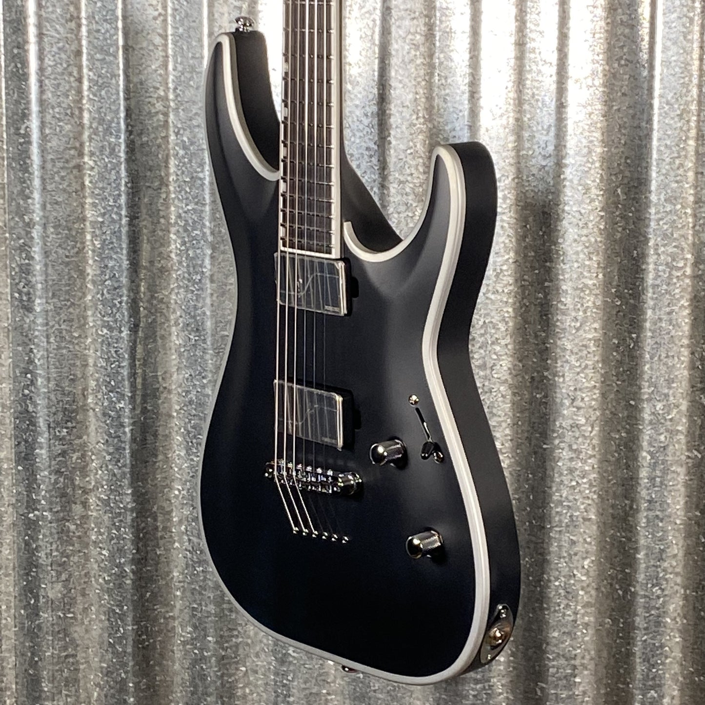 ESP LTD MH-1000NT Neck Thru Bold Binding Black Satin Guitar LMH1000NTBBBLKS #1040 Used