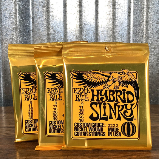 Ernie Ball 2222 Hybrid Slinky 9-46 Electric Guitar String Set 3 Pack