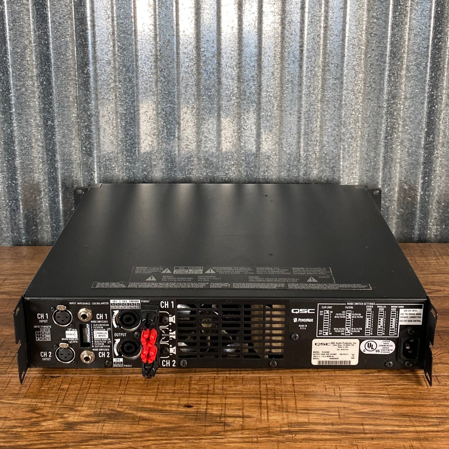QSC Audio PLX2402 2 Channel 3400 Watt Sound Reinforcement Power Amplifier Used