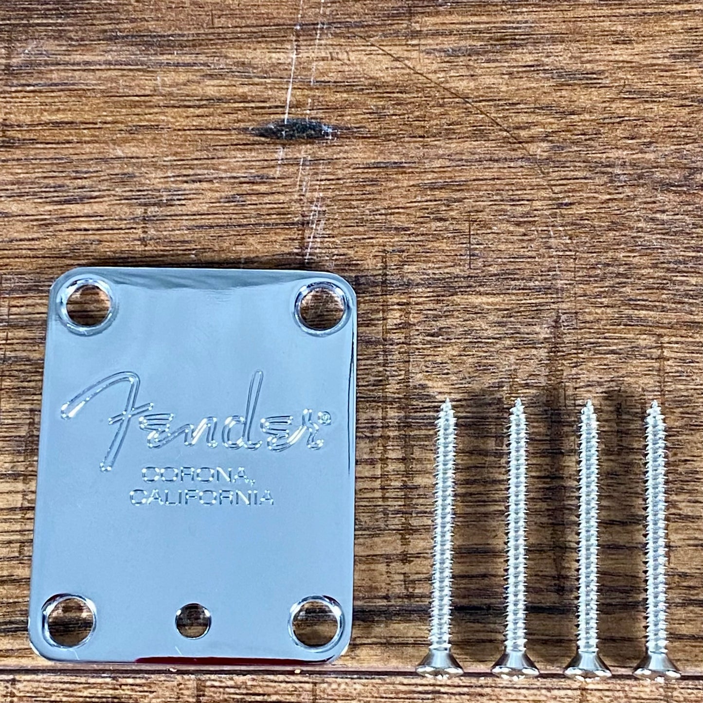 Fender American Standard Guitar Neck Plate Corona California & Screws PN 0991445100 Used