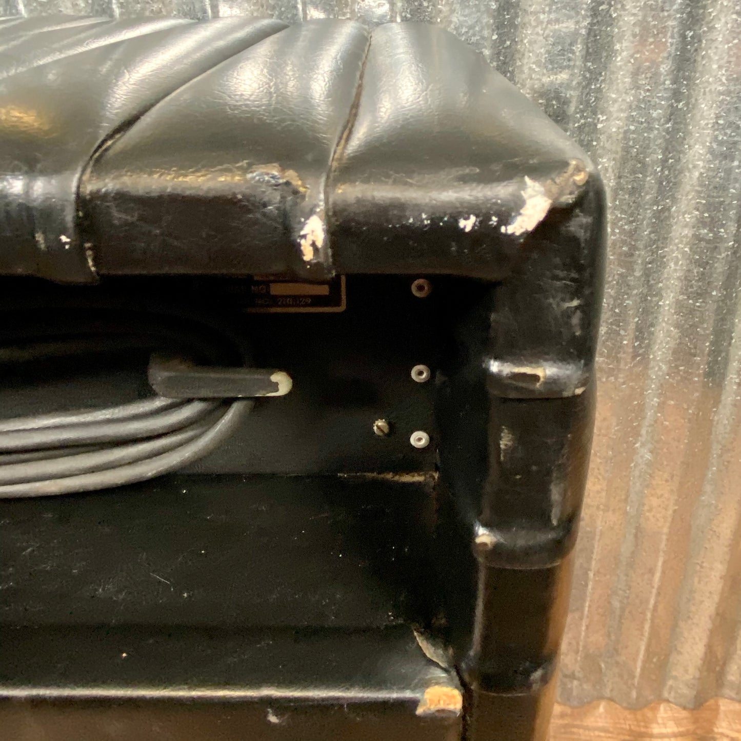 Kustom K100C-6 Tuck and Roll 15" Two Channel 50 Watt Solid State Vintage Guitar Bass Amplifier Combo Black Used