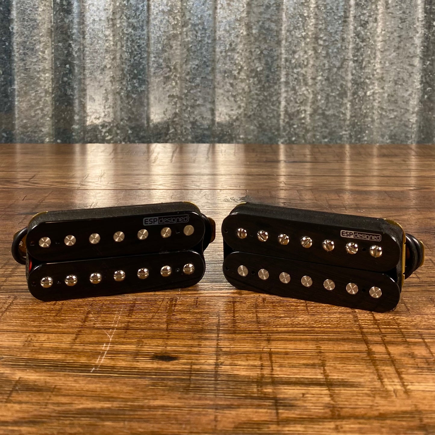 ESP Designed LTD LH-100 7 String Humbucker Guitar Pickup Neck & Bridge Set Black Used