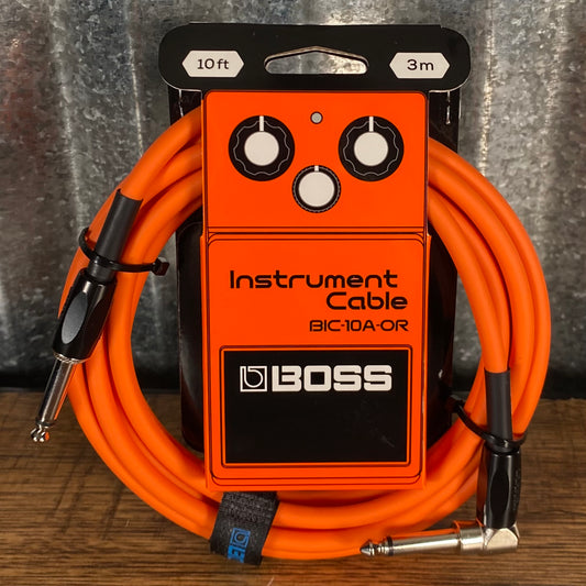 Boss BIC-10A-OR 10' / 3m Right Angle to Straight 1/4" Guitar Instrument Cable ORANGE
