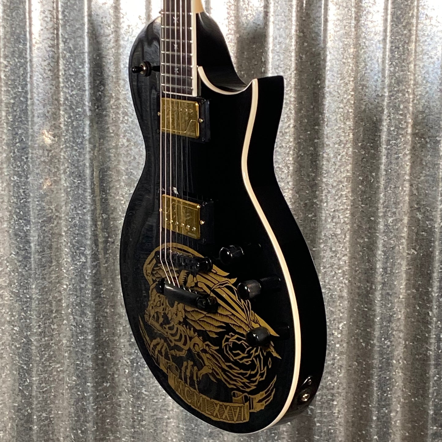 ESP LTD Will Adler Warbird Black & Gold Guitar & Case LWAWARBIRDBLKG #1523 Used