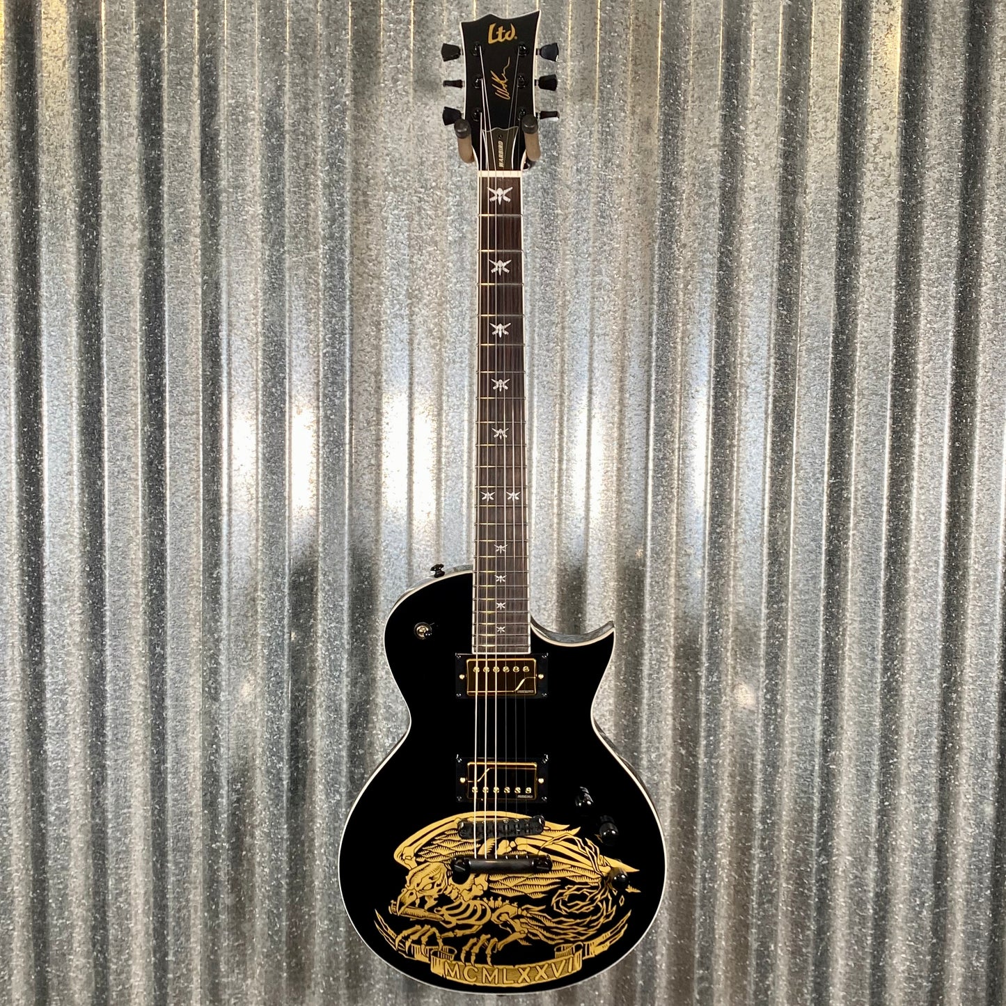 ESP LTD Will Adler Warbird Black & Gold Guitar & Case LWAWARBIRDBLKG #1523 Used