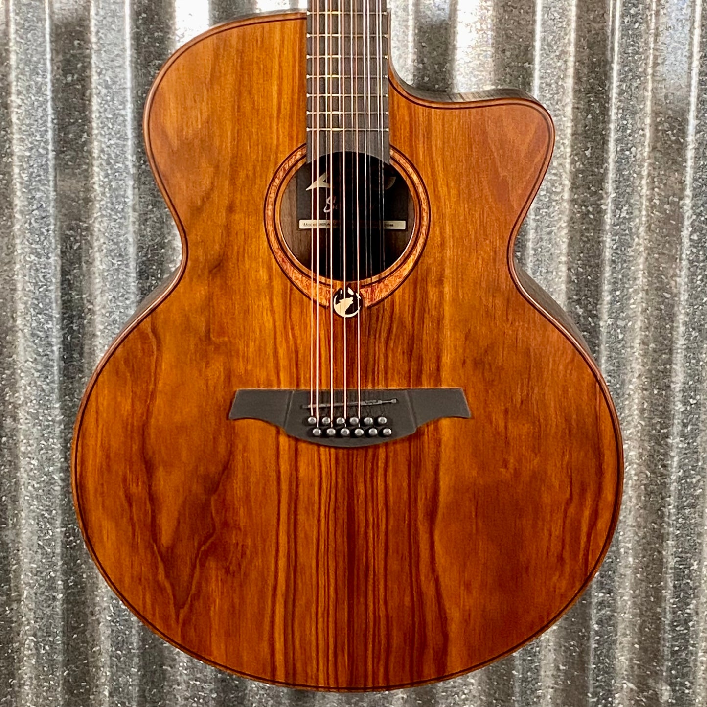 LAG Guitars SAUVAGE-J12CE Natural Jumbo Cutaway 12 String Acoustic Electric Guitar & Bag #1768