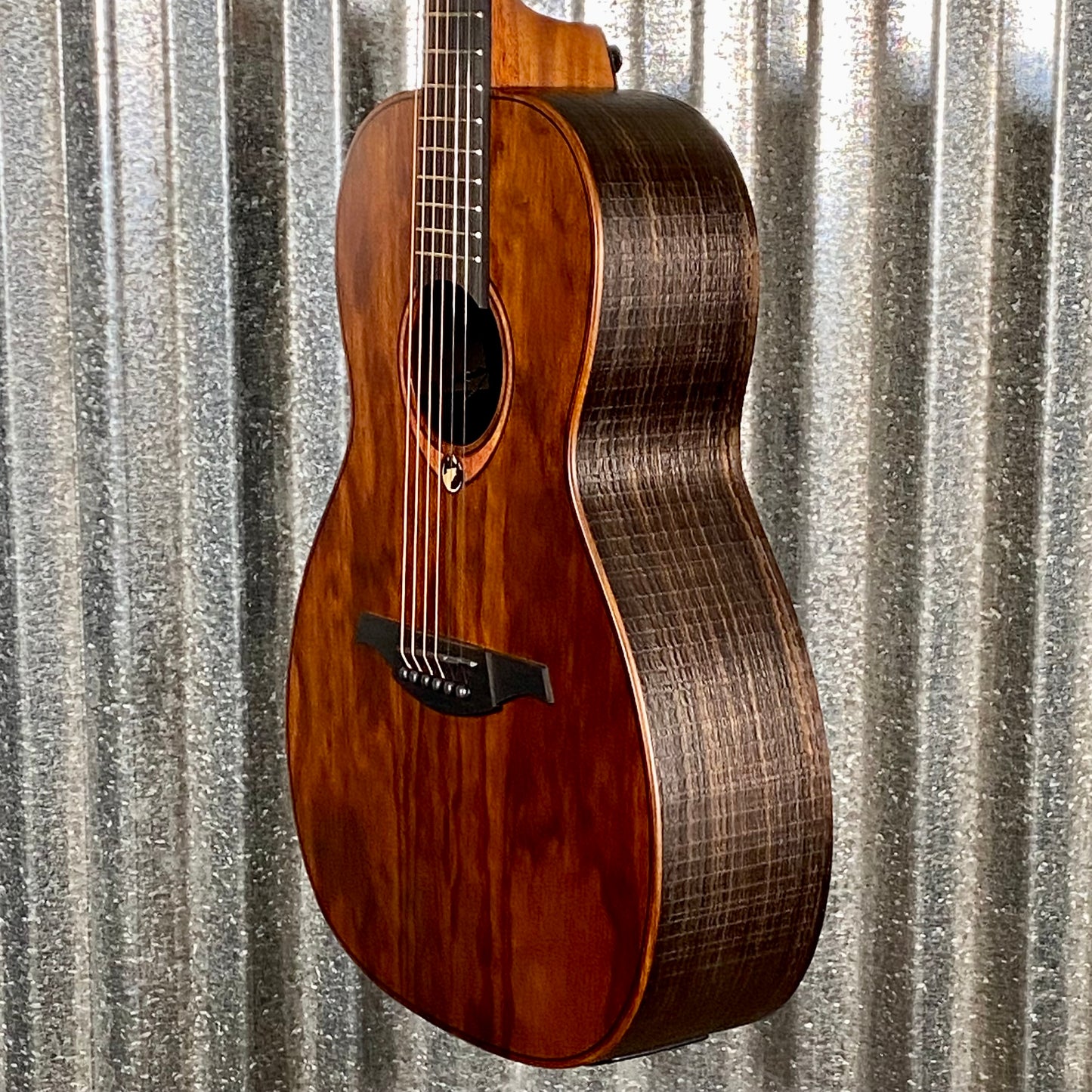 LAG Guitars SAUVAGE-PE Natural Parlor Acoustic Electric Guitar & Bag #1749