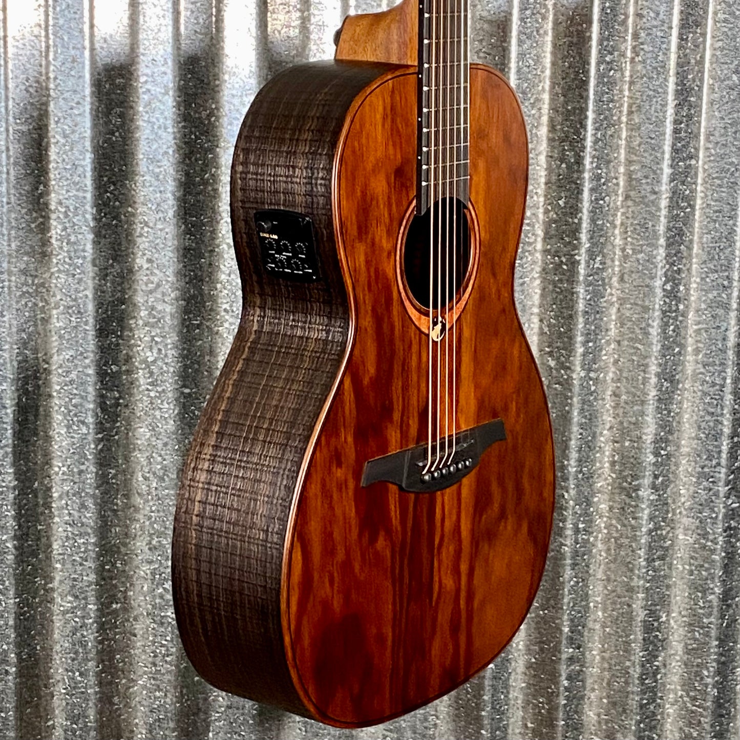 LAG Guitars SAUVAGE-PE Natural Parlor Acoustic Electric Guitar & Bag #1749