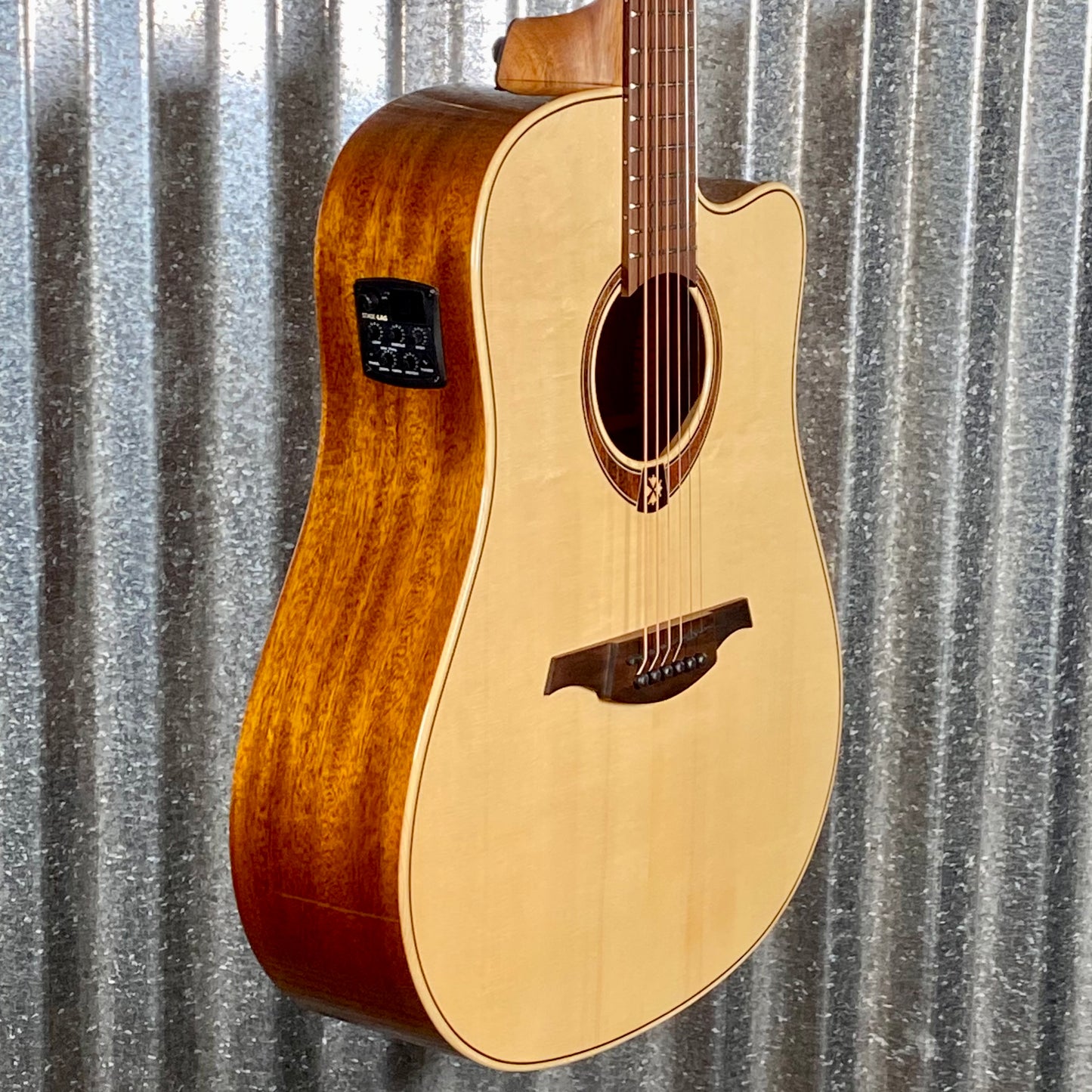LAG Guitars T88DCE Natural Dreadnought Cutaway Acoustic Electric Guitar #4922