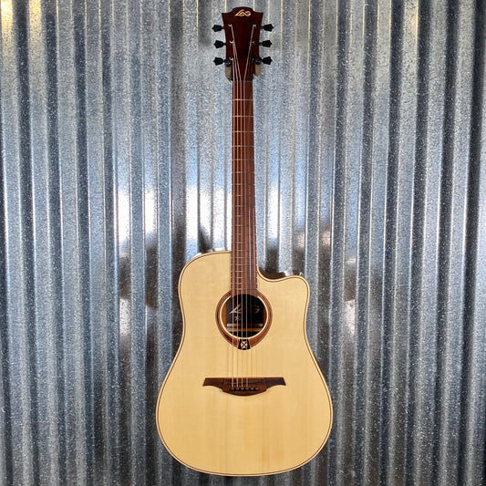 LAG Guitars T88DCE Natural Dreadnought Cutaway Acoustic Electric Guitar #4922