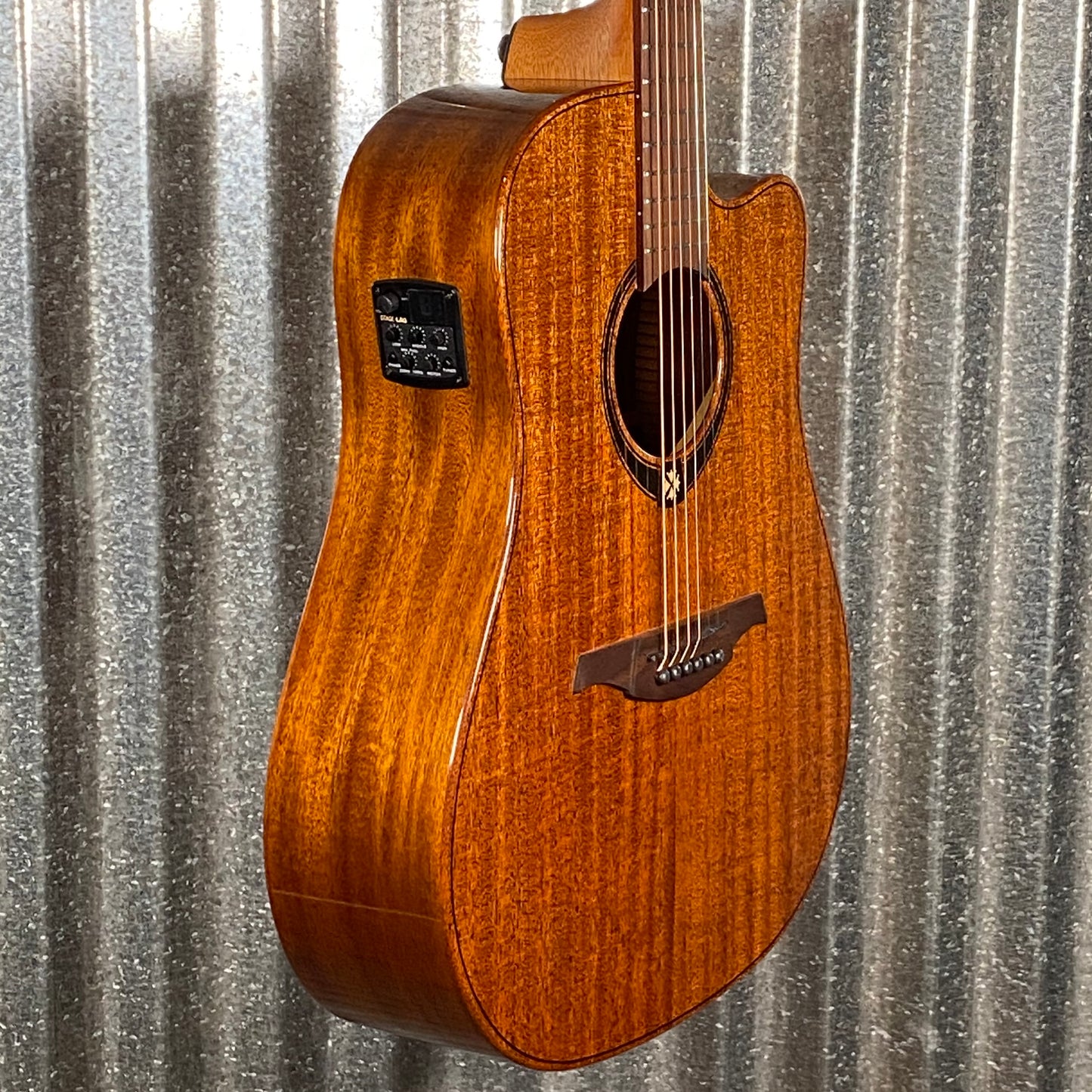 LAG Guitars T98DCE Natural Dreadnought Cutaway Acoustic Electric Guitar #2194