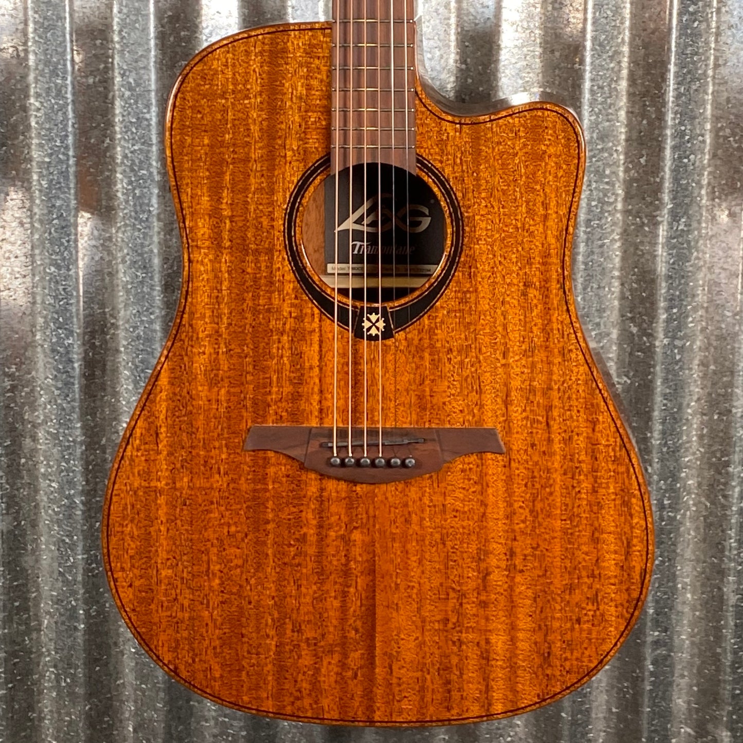 LAG Guitars T98DCE Natural Dreadnought Cutaway Acoustic Electric Guitar #2194