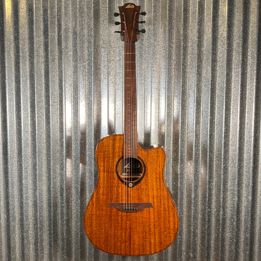 LAG Guitars T98DCE Natural Dreadnought Cutaway Acoustic Electric Guitar #2194