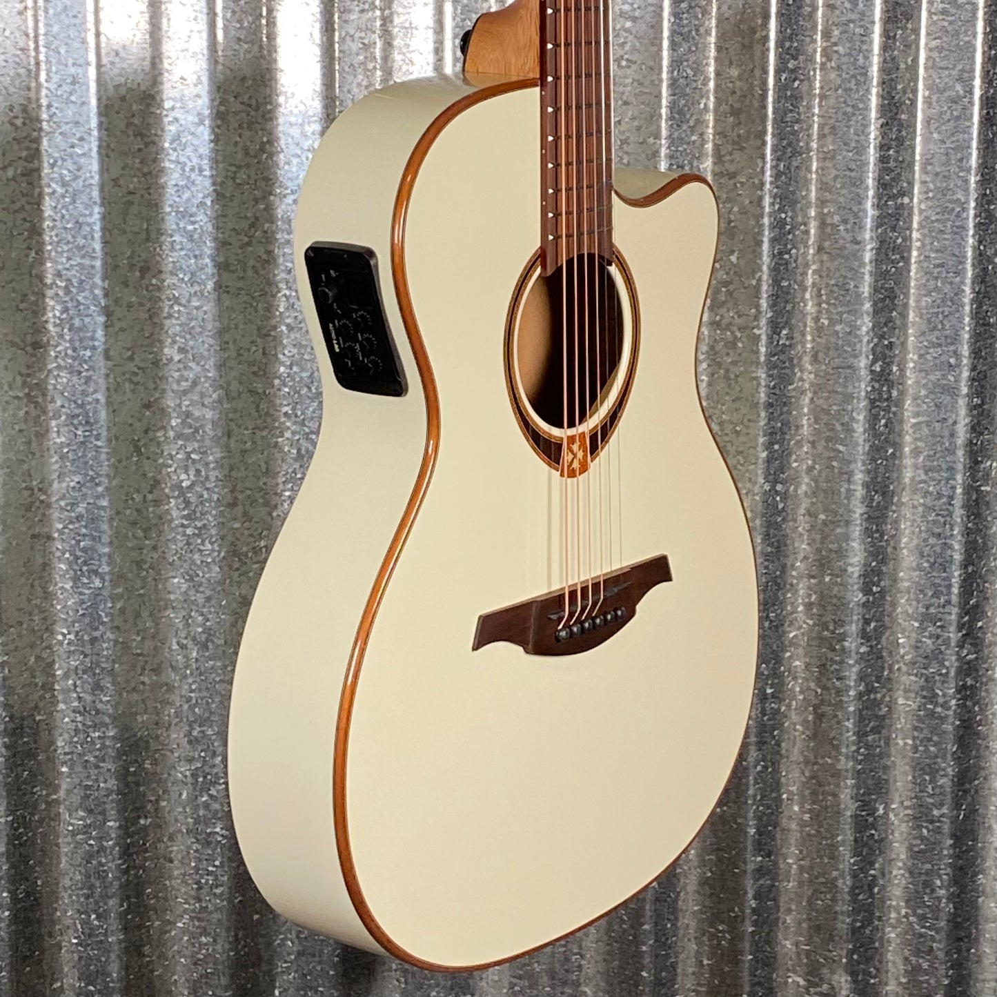 LAG Guitars T118ASCE-IVO Ivory Auditorium Cutaway Slim Acoustic Electric Guitar #2288