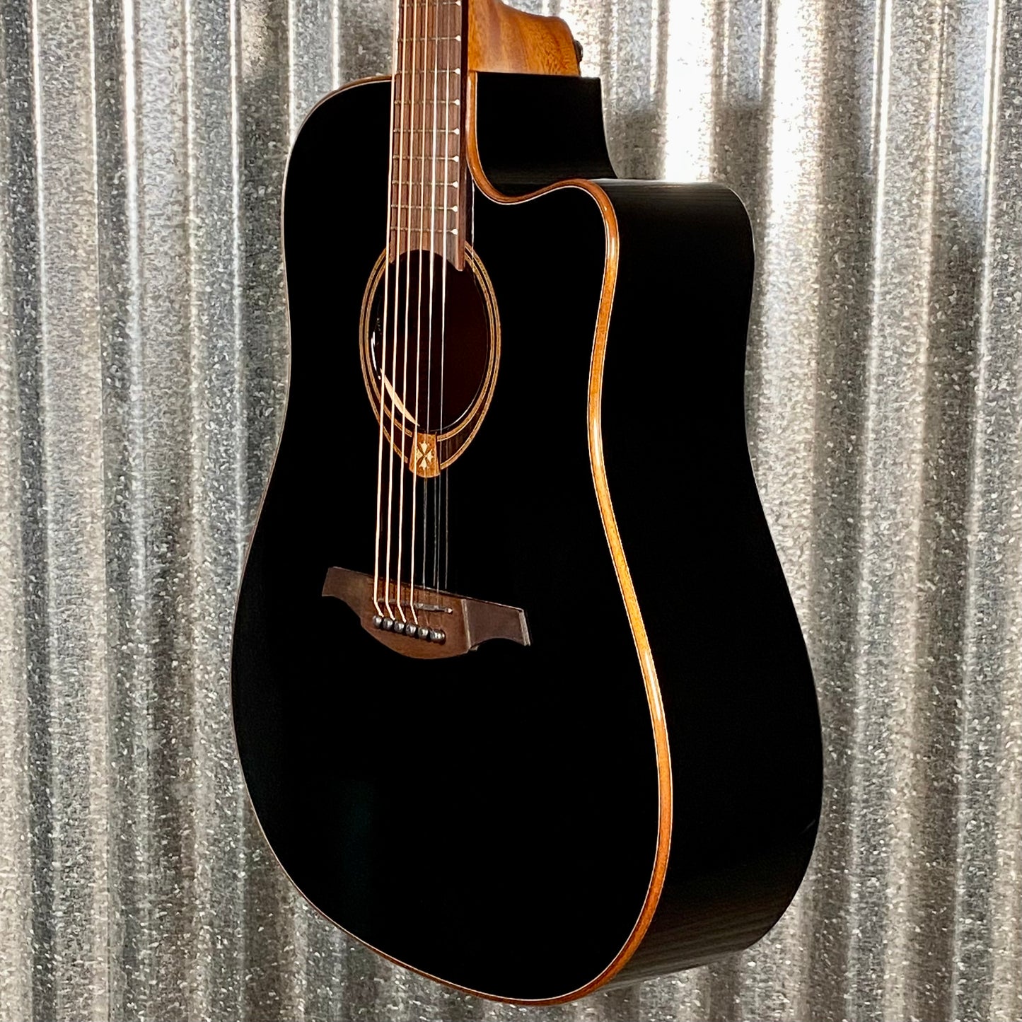 LAG Guitars T118DCE-BLK Black Dreadnought Cutaway Acoustic Electric Guitar #1779