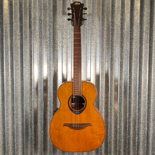 LAG Guitars TBW1TE-BRW Vintage Brown Travel Acoustic Electric Guitar & Bag #1101