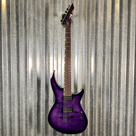 ESP LTD H3-1000 See Thru Purple Guitar LH31000FMSTPSB #0917 Used