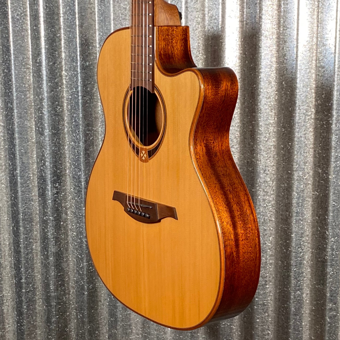 LAG Guitars T118ASCE-NAT Natural Auditorium Cutaway Slim Acoustic Electric Guitar #2096