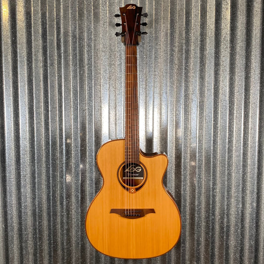 LAG Guitars T118ASCE-NAT Natural Auditorium Cutaway Slim Acoustic Electric Guitar #2096