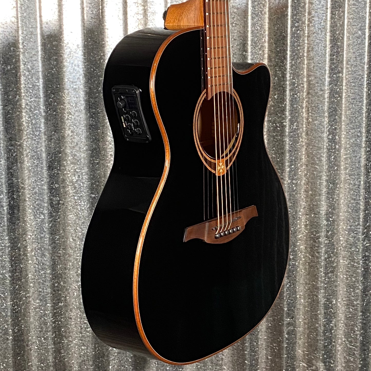 LAG Guitars T118ACE-BLK Black Auditorium Cutaway Acoustic Electric Guitar #1841