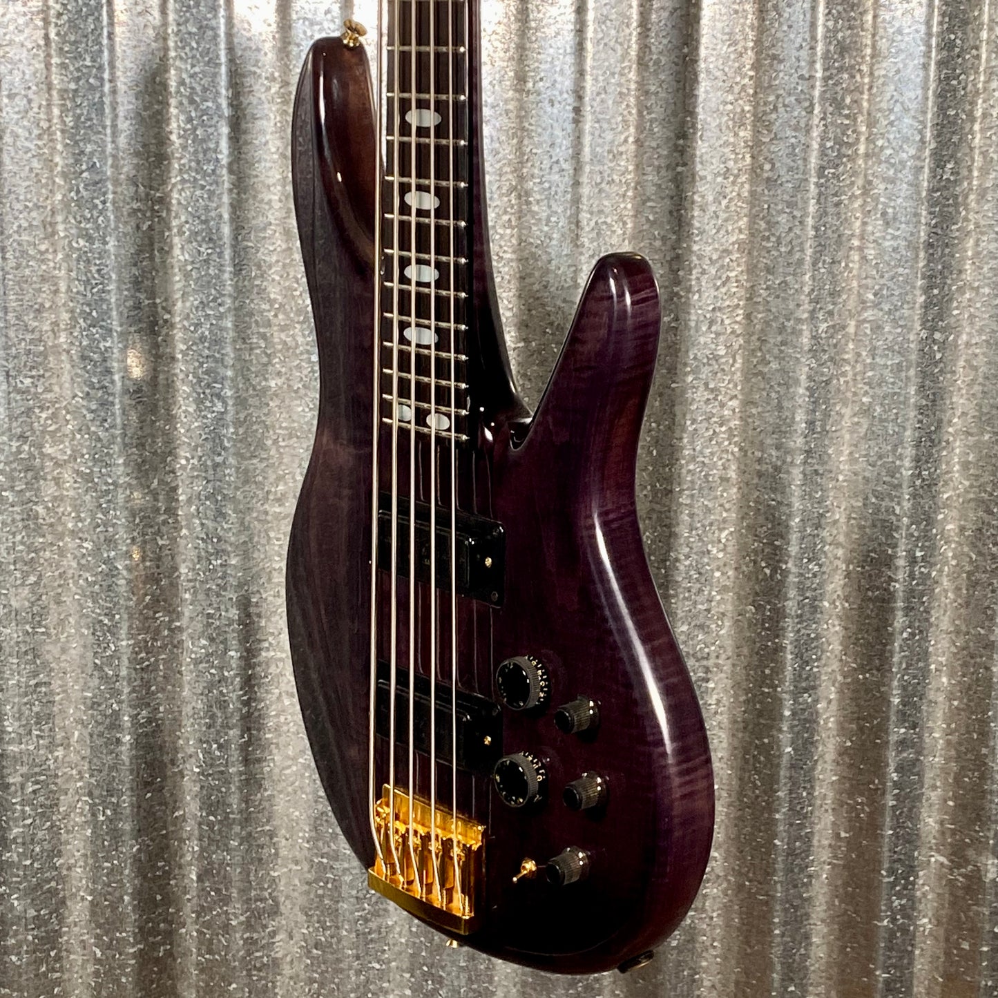 Peavey USA TL5 5 String Neck Through Bass Transparent Black & Case #9850 Used