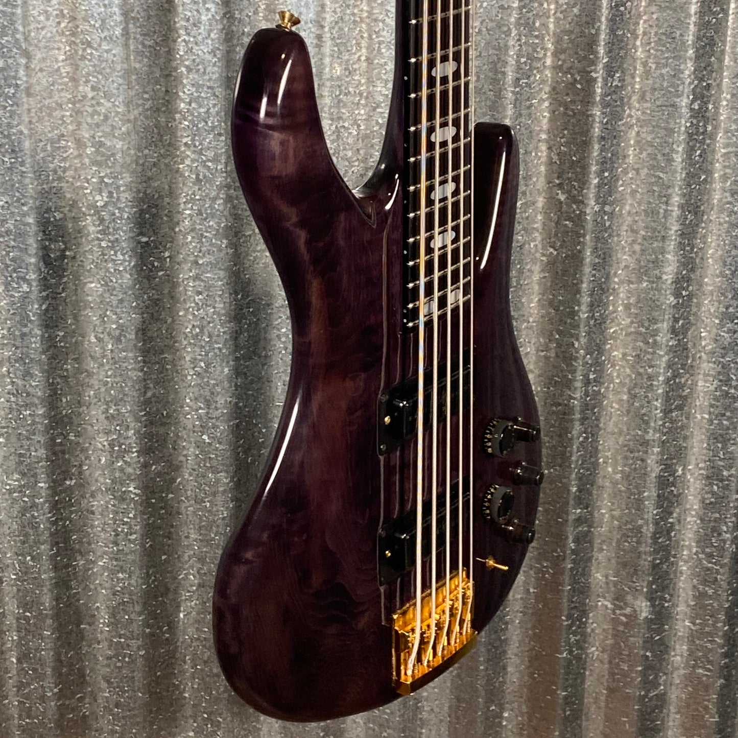Peavey USA TL5 5 String Neck Through Bass Transparent Black & Case #9850 Used