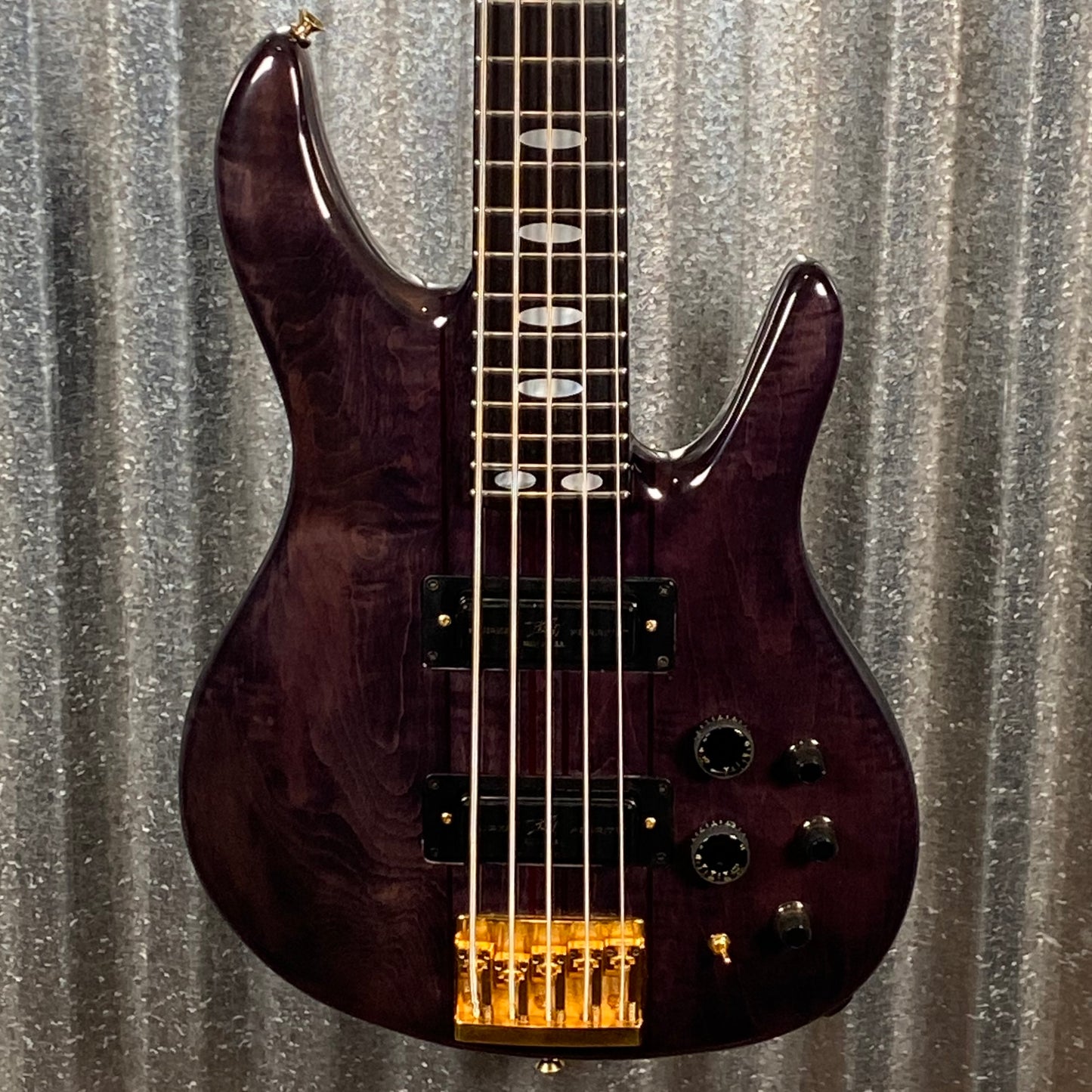 Peavey USA TL5 5 String Neck Through Bass Transparent Black & Case #9850 Used