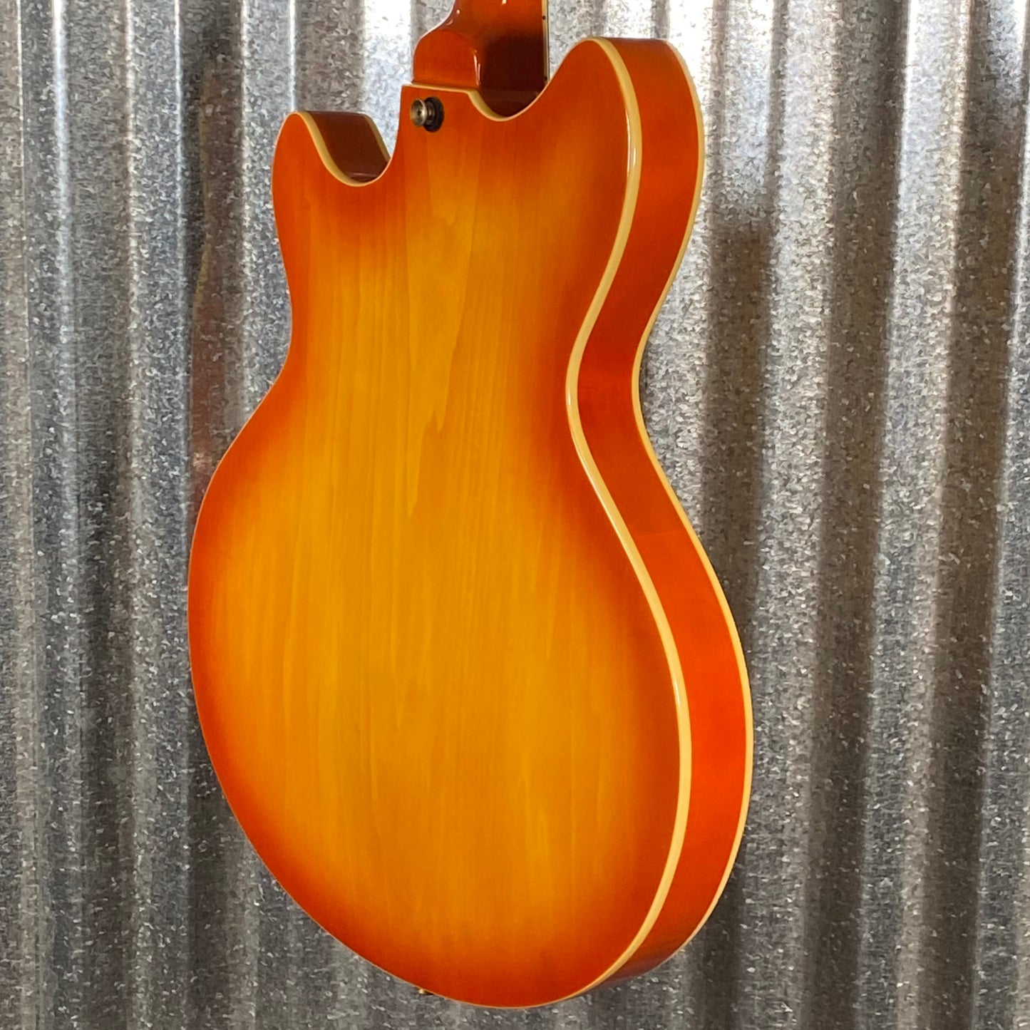 Jay Turser Cleopatra Flame Top Amber Burst Semi Hollow Guitar Used