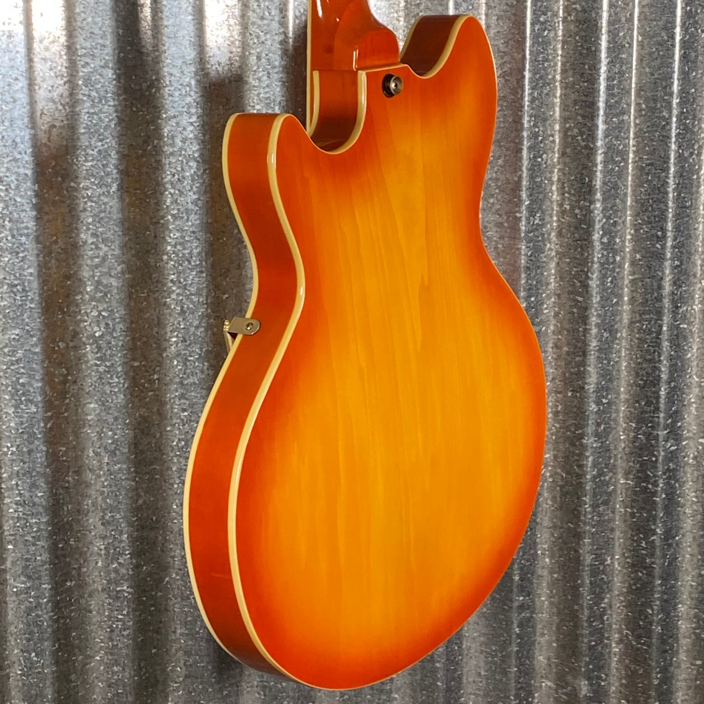 Jay Turser Cleopatra Flame Top Amber Burst Semi Hollow Guitar Used
