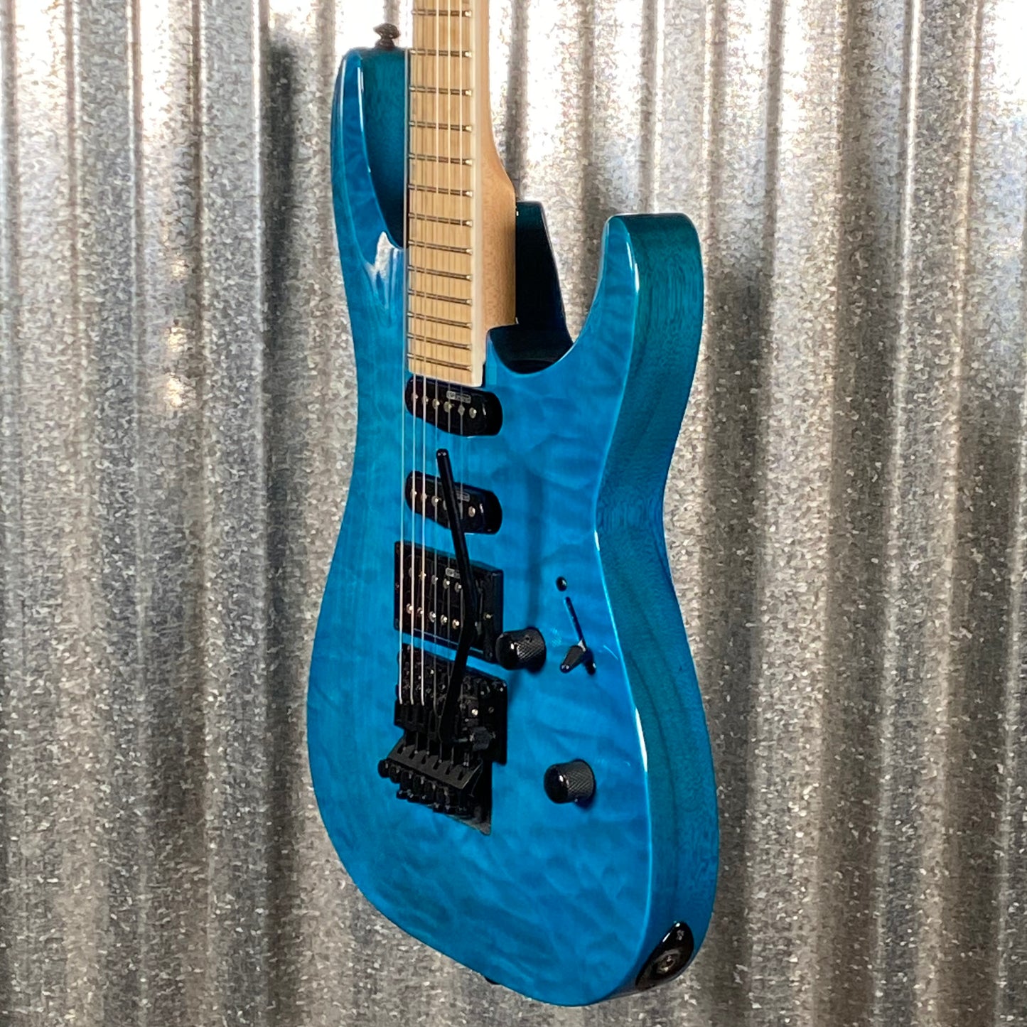 ESP LTD MH-203QM See Thru Blue Quilt Top Guitar MH203QMSTB #0262 Used