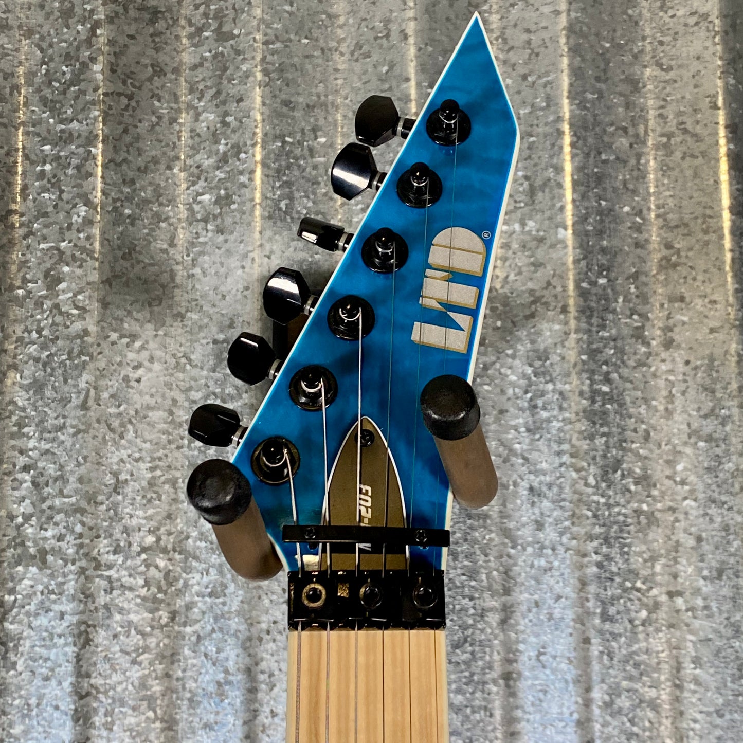 ESP LTD MH-203QM See Thru Blue Quilt Top Guitar MH203QMSTB #0262 Used