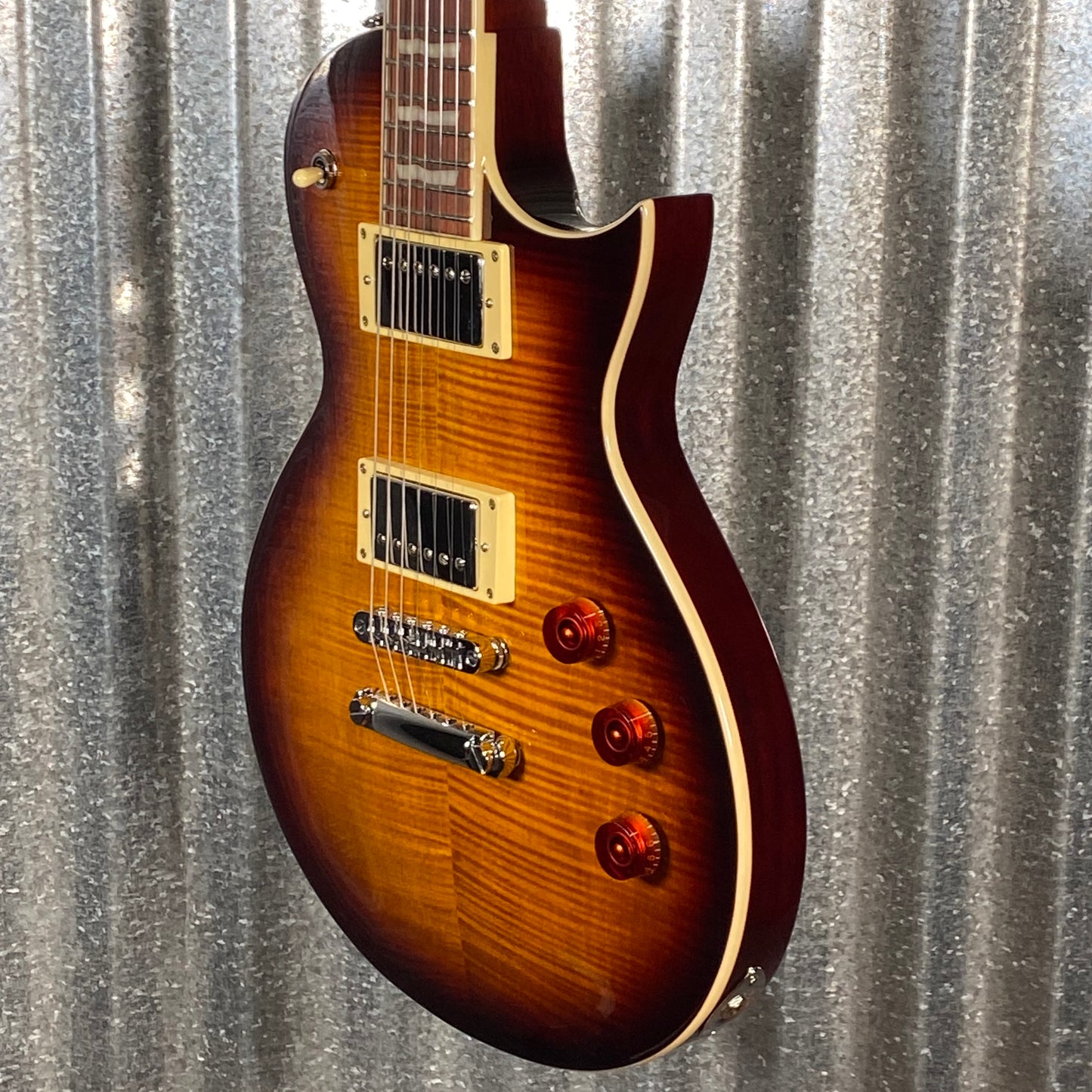 ESP LTD EC-256 Flame Dark Brown Sunburst Guitar LEC256FMDBSB #0468 Used