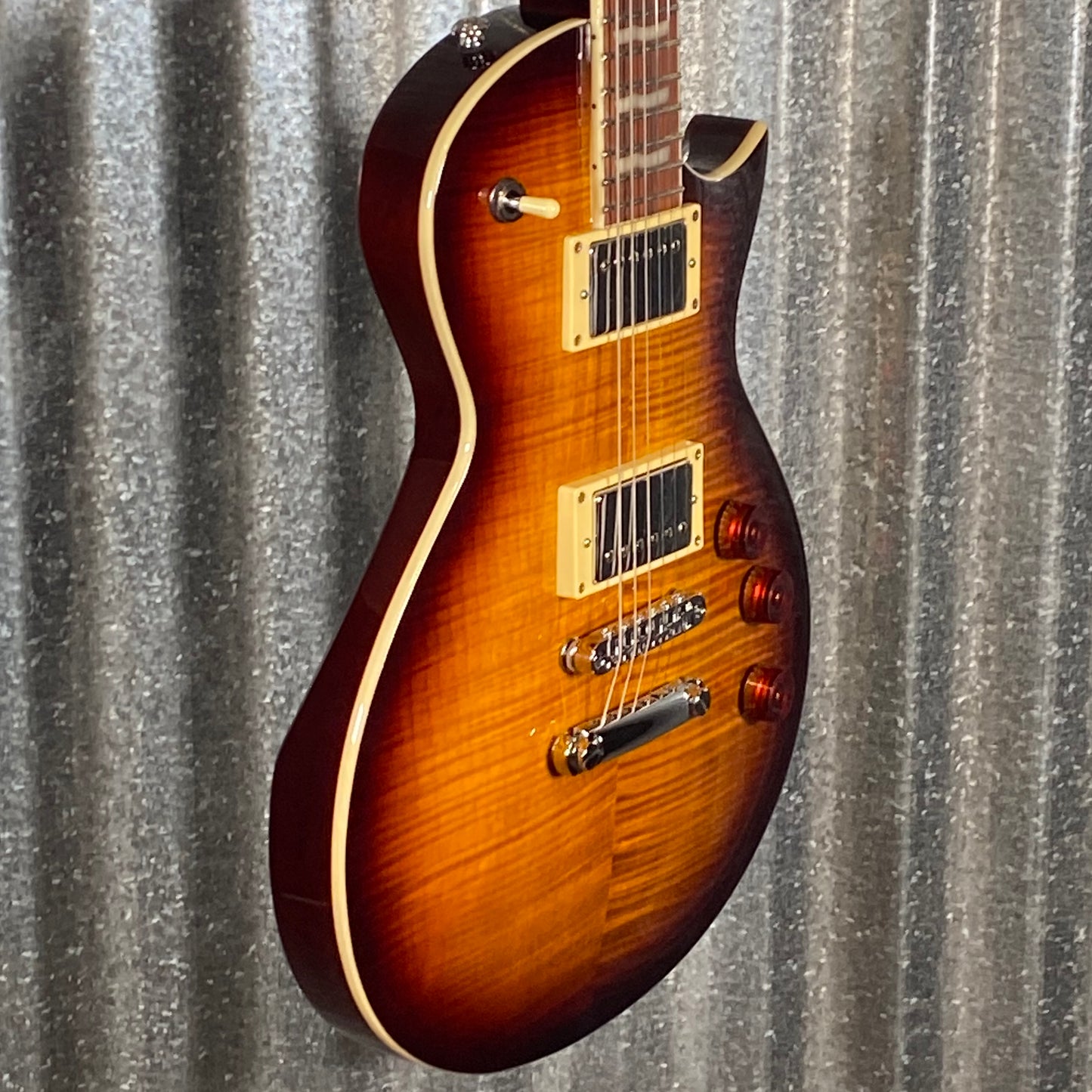 ESP LTD EC-256 Flame Dark Brown Sunburst Guitar LEC256FMDBSB #0468 Used