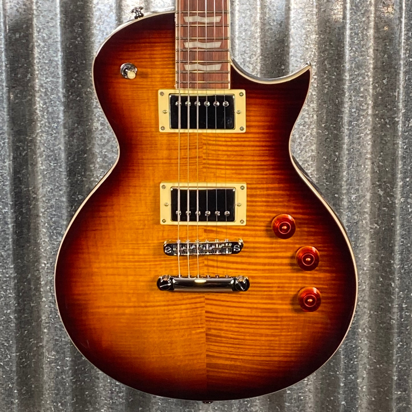 ESP LTD EC-256 Flame Dark Brown Sunburst Guitar LEC256FMDBSB #0468 Used