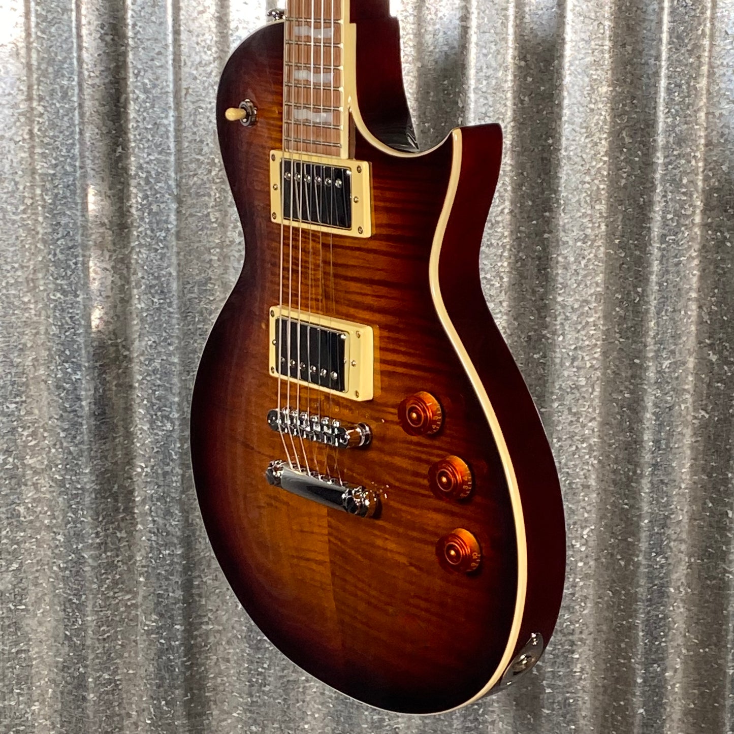 ESP LTD EC-256 Flame Dark Brown Sunburst Guitar LEC256FMDBSB #2890 Used