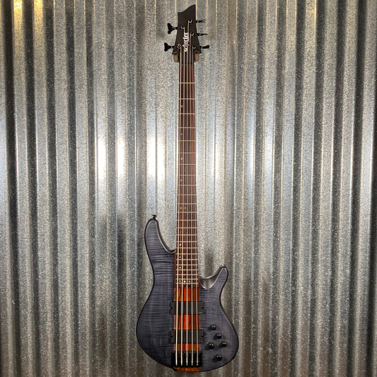Schecter Charles Berthoud CB-5 See Through Black Satin EMG 5 String Bass #2510