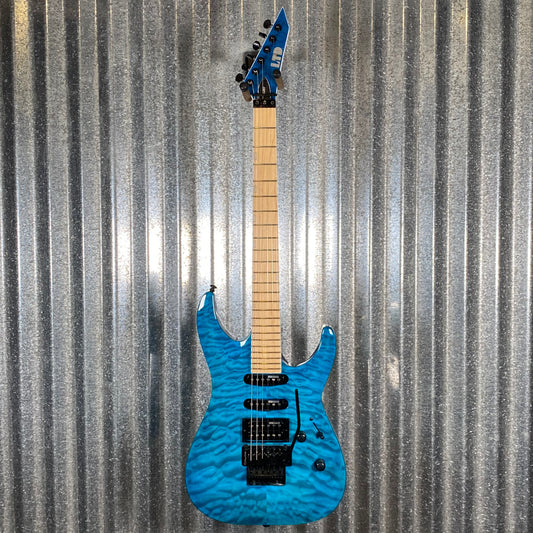 ESP LTD MH-203QM See Thru Blue Quilt Top Guitar MH203QMSTB #0100 Used