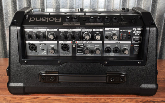 Roland CUBE STREET EX 50 Watt Battery Powered Guitar Vocal Combo Amplifier PA Demo