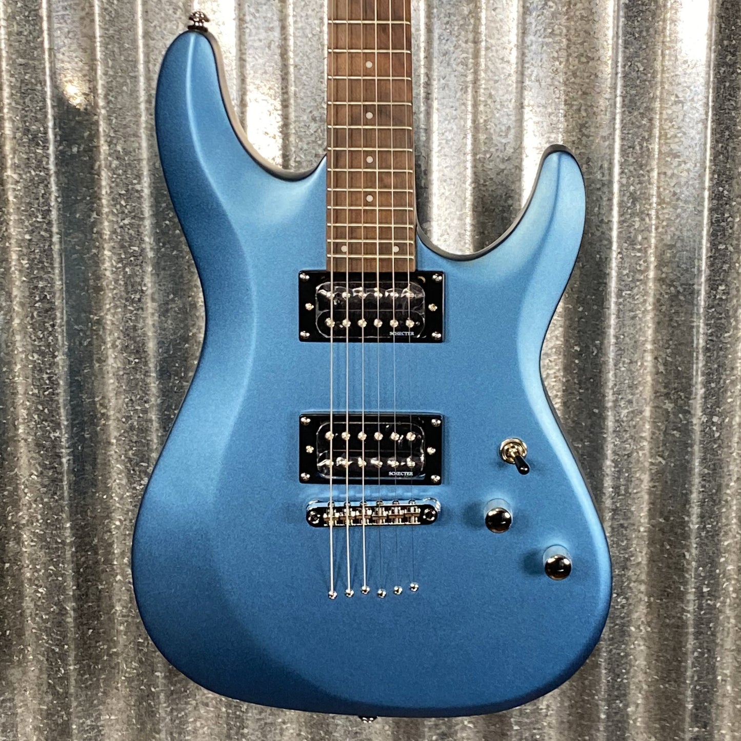 Schecter C-6 Deluxe Satin Metallic Light Blue Guitar Used