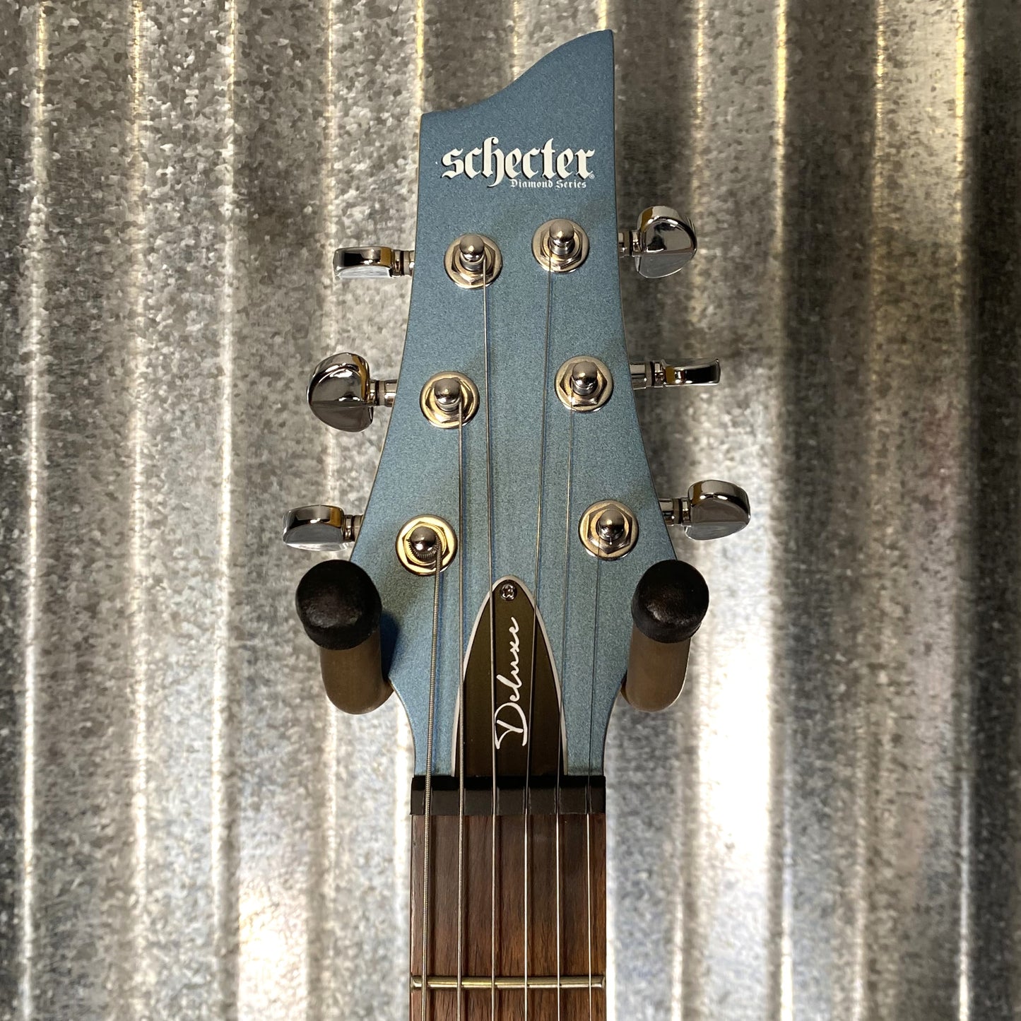Schecter C-6 Deluxe Satin Metallic Light Blue Guitar Used
