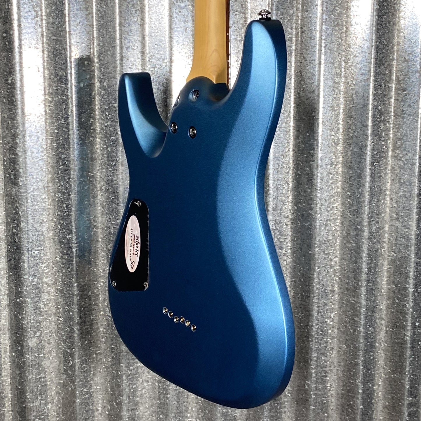 Schecter C-6 Deluxe Satin Metallic Light Blue Guitar Used