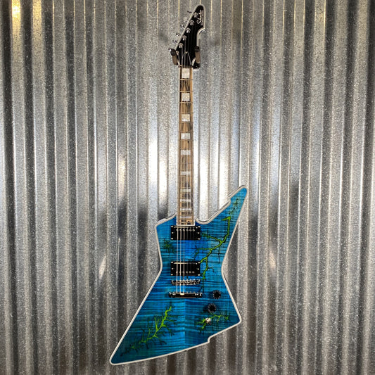 Schecter E-1 Electro-Resin Transparent Blue Seymour Duncan Guitar Used