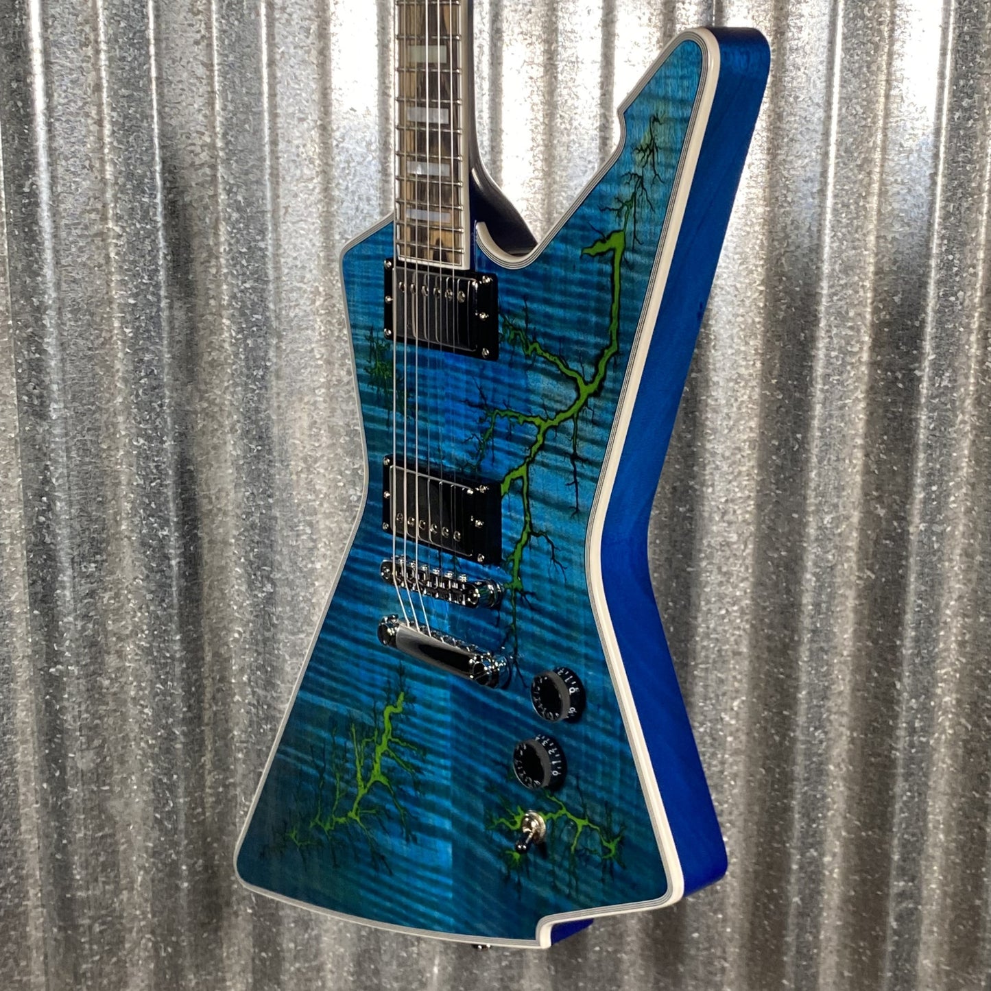 Schecter E-1 Electro-Resin Transparent Blue Seymour Duncan Guitar Used