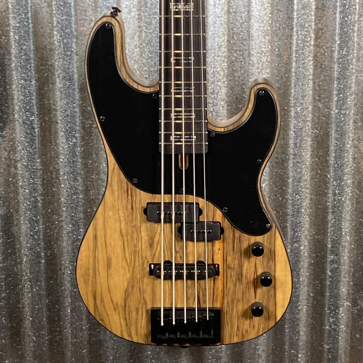 Schecter Model-T 5 Exotic 5 String Bass Natural Satin Black Limba Used