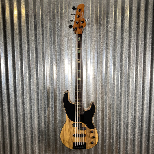 Schecter Model-T 5 Exotic 5 String Bass Natural Satin Black Limba Used